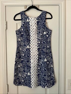 Lilly Pulitzer for Target Navy and White Lace-Trim Mini Dress